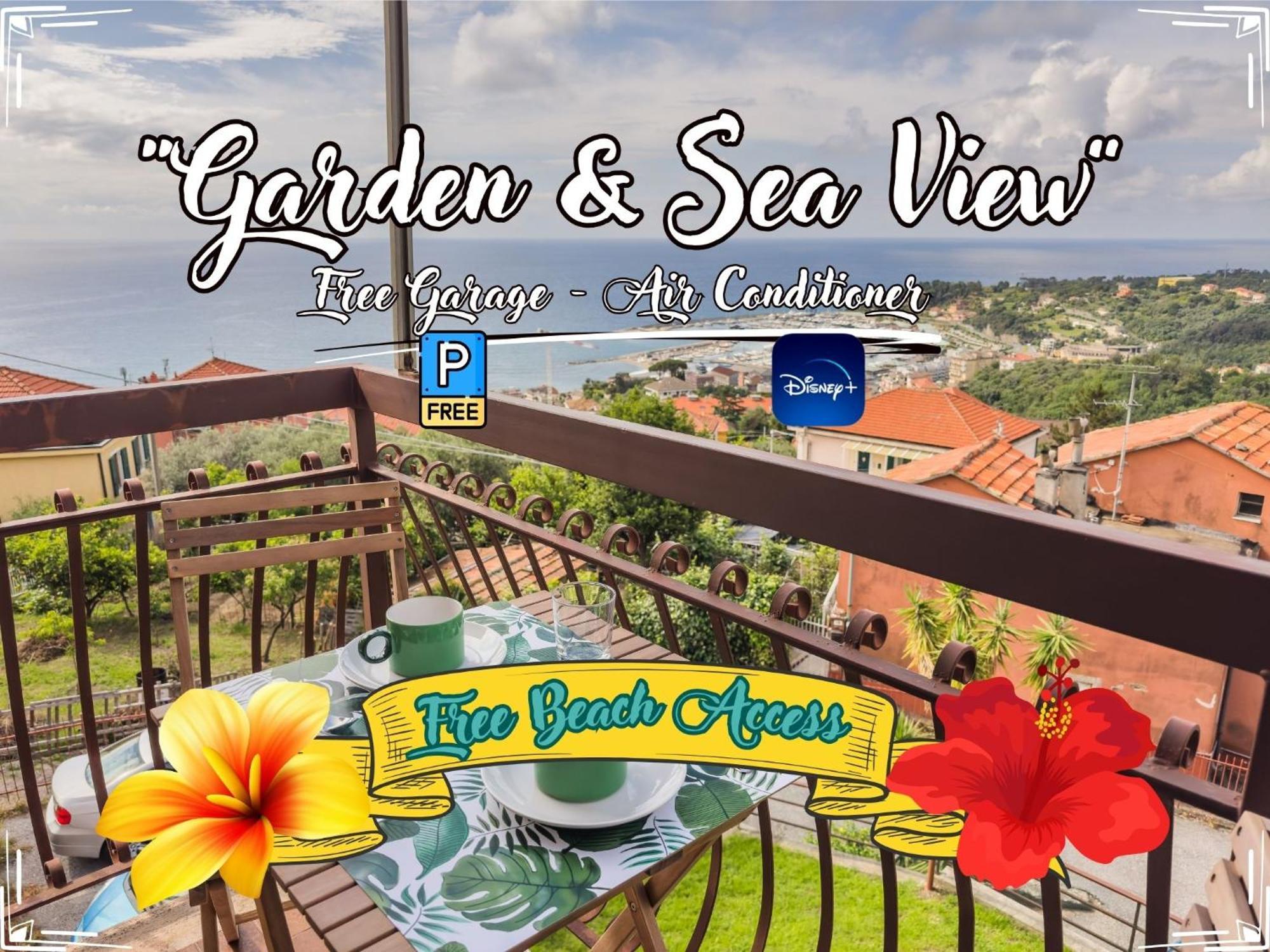 Garden & Sea View - Free Beach Access And Garage - Wifi Вараце Екстериор снимка